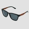Men's Tortoise Shell Print Square Sunglasses - All In Motion™ Black: Scratch-Resistant, UV Protection, Recycled Plastic Frame - 2 of 2