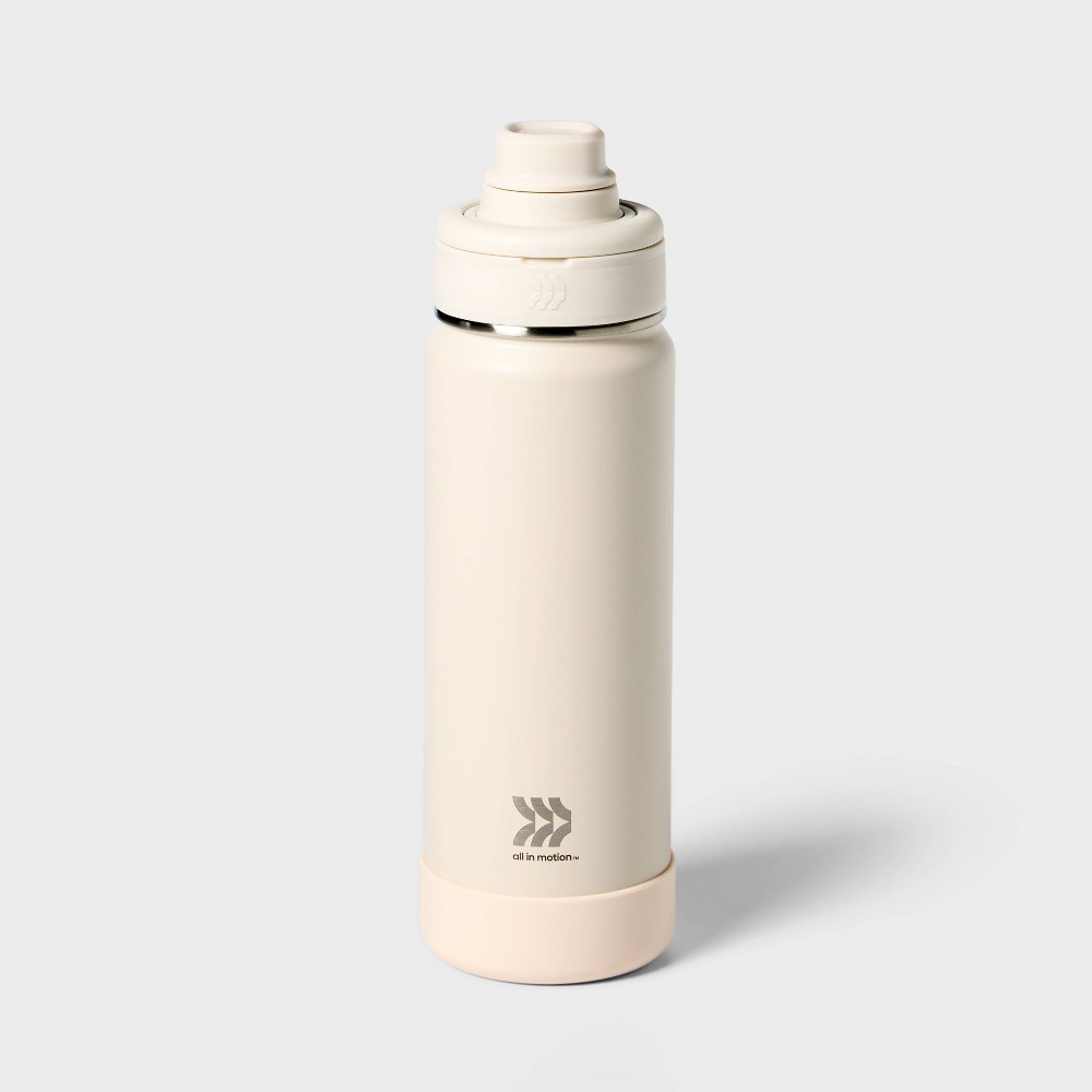 Photos - Glass 24oz Stainless Steel Vacuum Insulated Water Bottle Chalk - All In Motion™