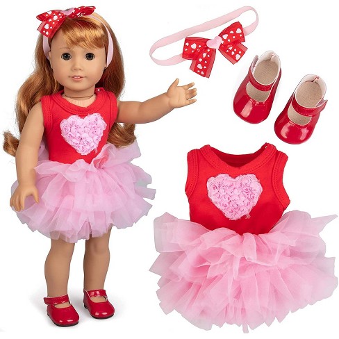 Dress Along Dolly Heart Pjs Outfit for American Girl Doll