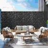 Lirago Metal Outdoor Privacy Screen Arched Top Freestanding Patio Decorative Screens - 72"x47", Black - 2 of 4