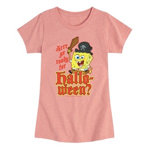 Girls' - SpongeBob SquarePants - Arrr Ye Ready For Halloween Fitted Short Sleeve Graphic T-Shirt - 1 of 4