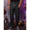 Lars Amadeus Men's Hip Hop Motorcycle Cargo Punk Faux Leather Pants - image 2 of 4