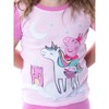 Peppa Pig Toddler Girls Princess Peppa On Unicorn 4 Piece Pajama Set - 4 of 4