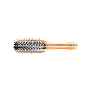 Bass Pet Brushes The Hybrid Groomer Shine & Condition, Patented & Award Winning, Natural Bristle + Alloy Pin Bamboo Handle Medium Paddle Stripe Bamboo - 1 of 4