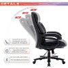 Vynxaria Big and Tall Office Chair 400lbs Heavy Duty Executive Desk Chair, 24"W Extra Wide Seat, High Back Ergonomic Bonded Leather - 3 of 4