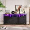 Whizmax Dresser for Bedroom, 10 Drawer Dresser TV Stand for 65 70 75 Inch TV, Fabric Chest of Drawers with LED Lights & Power Outlets, for Living Room - 2 of 4