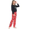 Casual Nights Women's Jersey Knit Long-Sleeve Top and Mircro Fleece Bottom Pajama Set - 2 of 4