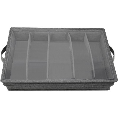 Sorbus Flatware Storage Chest with Clear Lid Gray