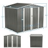 Kelly All Weather Metal Tool Shed, Patio Storage Shed with Metal Foundation and Lockable Doors, Outdoor Storage Box - The Pop Home - 3 of 4