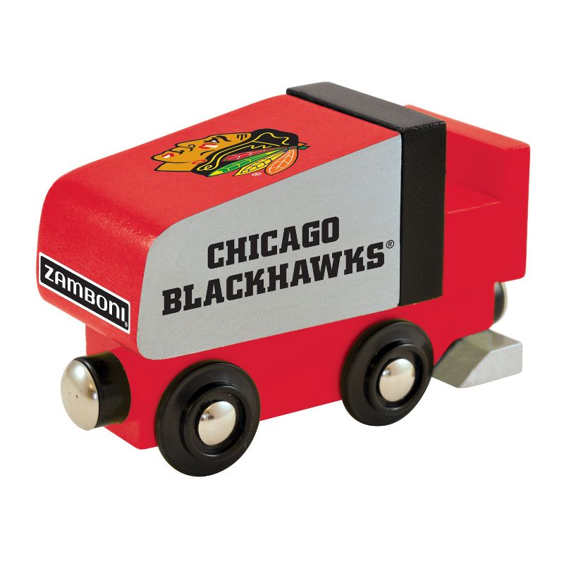 MasterPieces Officially Licensed NHL Chicago Blackhawks Wooden Toy Train Engine For Kids, 2 of 6