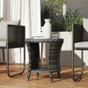 Resenkos Patio Coffee Tables,Patio Tables,18" PE Rattan Patio Side Table with 2-Tier Storage, Composite Wood Top, Gray - 2 of 4