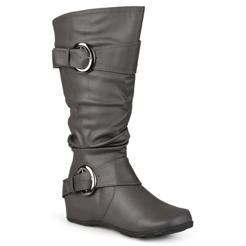 Journee Collection Extra Wide Calf Women's Meg Boot Grey 7.5 : Target