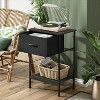 End Table with Fabric Storage Drawer, Bedside Furniture with Steel Frame, Side Table for Bedroom, Dorm, Easy Assembly - 3 of 4