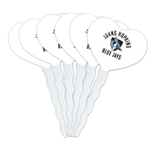 Johns Hopkins University Blue Jays Logo Heart Love Cupcake Picks Toppers Decoration Set of 6 - 1 of 4