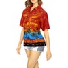 LA LEELA Women's Button Down Blouses Casual Summer Party Short Sleeve Tropical Vacation Button Up Blouse Shirt Dress Hawaiian Shirts - 3 of 4