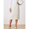 INSPIRE CHIC Women's Plaid Tweed High Waist Work Office Bodycon Pencil Skirt - 3 of 4