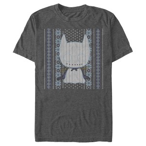 Men's Batman Ugly Christmas Chibi Snow Bat T-Shirt - 1 of 4