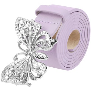 INSPIRE CHIC Women's Fashion Versatile Rhinestone Butterfly Buckle Belt - 1 of 4