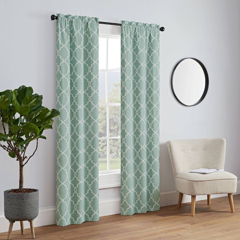 Set of 2 (63&#34;x28&#34;) Vickery Light Filtering Curtain Panels Blue - Pairs To Go, 4 of 11