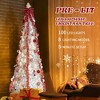 6 FT Fully Decorated Pre-lit Christmas Tree, Pop Up Artificial Xmas Tree with 100 Warm Lights and Red Ornaments for Holiday Decor - 2 of 4