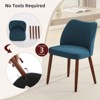 Dining Chair Set of 2, Linen Upholstered Dining Chair with Wood Legs, Wing Backrest, Thick Cushions for Dining Room, Living Room - 4 of 4