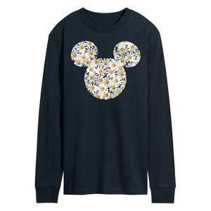 Men's - Disney - Mickey Head Daises Long Sleeve Graphic T-Shirt - 1 of 4