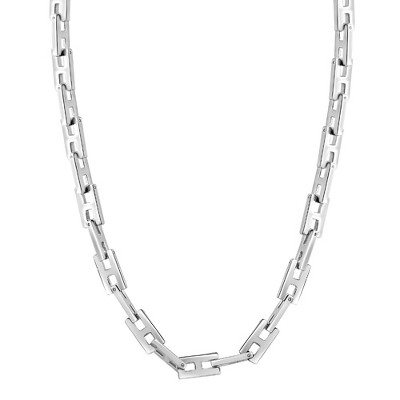 Pompeii3 Men's Polished Steel Single Tone Clasp 8mm Flexible H Link  22" Chain