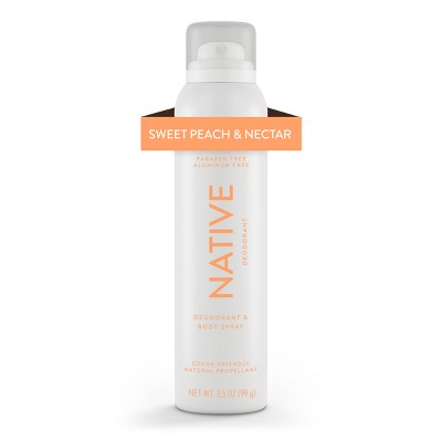 Native Deodorant & Body Spray for Women & Men - Sweet Peach & Nectar - Aluminum Free - 3.5oz