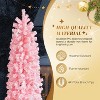 VINGLI 7.5ft Pink Flocked Pencil Christmas Tree, 641 Tips, Metal Stand, Slim for Home Office Party - 4 of 4