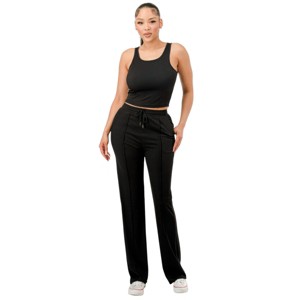 Slickblue Women’s Ribbed Tank & Pant Set, Functional Pockets, Co-ord Outfit, Everyday Wear, Color Options, Size S-L - 1 of 4
