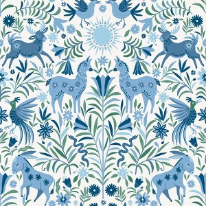 RoomMates Whimsical Creatures Blue Peel and Stick Wallpaper - 1 of 4