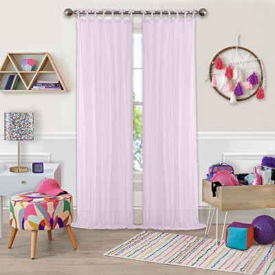 Greta Crushed Sheer Kids Single Window Curtain Panel - Elrene Home Fashions