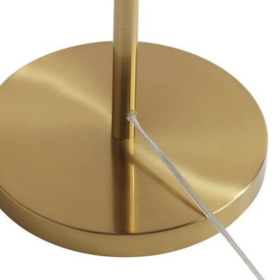 67" Brass and White Glass Globe Tree Floor Lamp