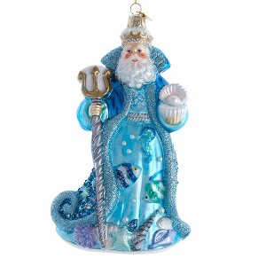 Kurt Adler 7-Inch Bellissimo Glass Under The Sea Santa Ornament - 1 of 4