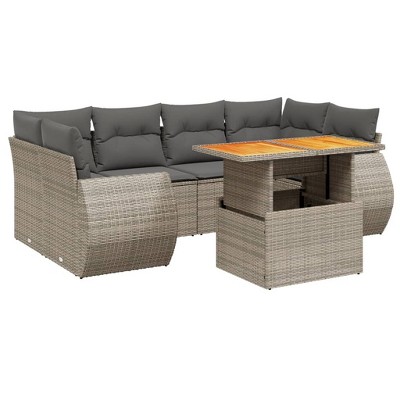 vidaXL Garden Sofa Set Grey