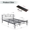 FurnitureR Metal Full Bed Frame with Headboard + 2 Floating Wall Shelves, Sturdy Steel Platform Bed Set with Storage Space, No Box Spring Needed - 3 of 4