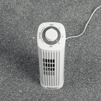 White Ultra-Slim Oscillating Floor Tower Fan with Three Speeds