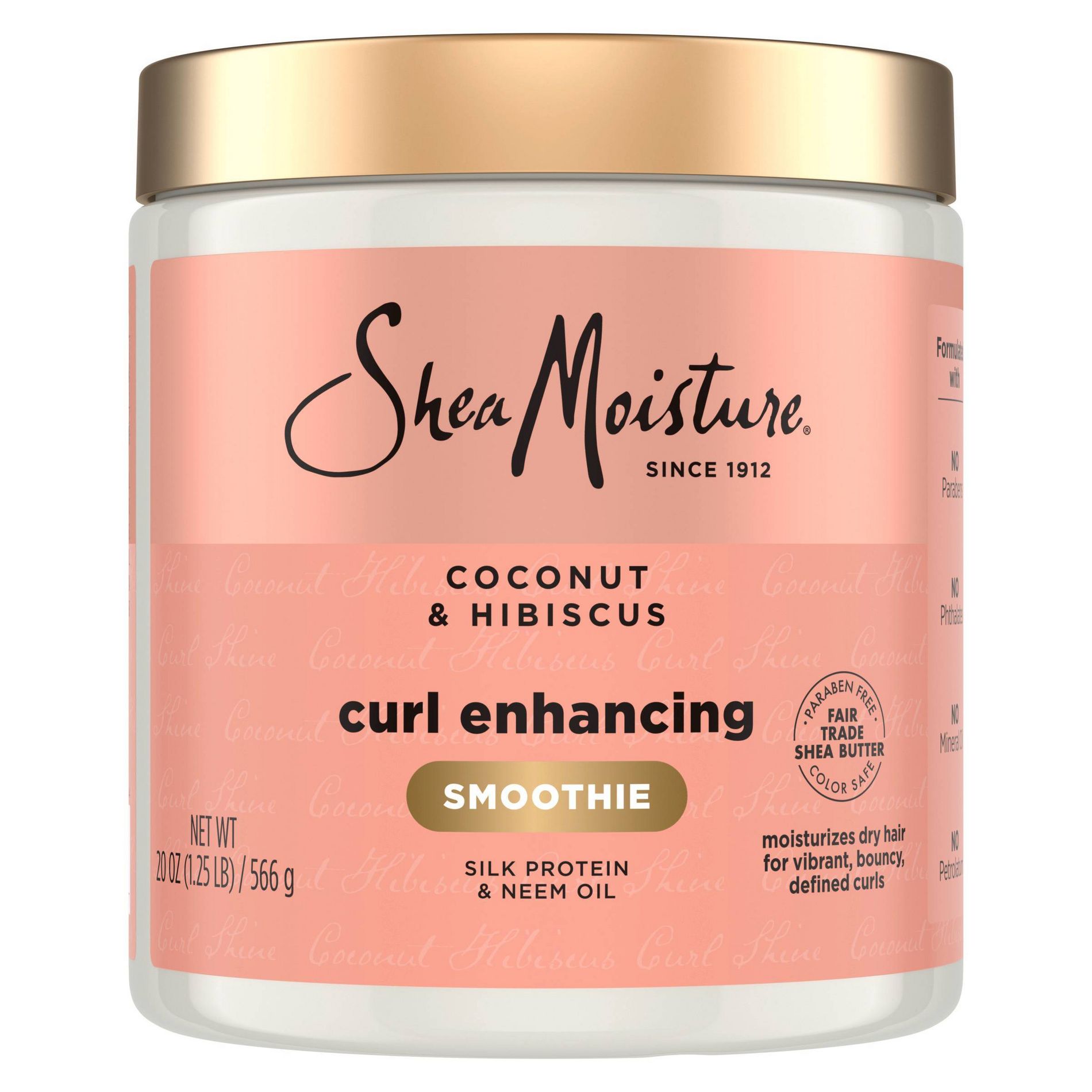 SheaMoisture Smoothie Curl Enhancing Cream for Thick Curly Hair Coconut and Hibiscus