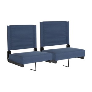 Emma and Oliver Set of 2 500 lb. Rated Lightweight Stadium Chair with Ultra-Padded Seat - 1 of 4