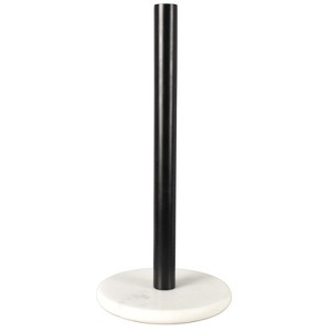 happimess Avery Modern Classic Metal with Non Slip Weighted Marble Base Paper Towel Holder - 1 of 4
