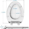 Elongated Toilet Seat, Slow Close Quiet Lid, Never Loosen Design, Durable Polypropylene, Easy to Install and Clean, 19" Biscuit Color - 2 of 4