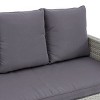 Barton 6 PCS Patio Dining Set Rattan Wicker Set With Wood Grain Top Table, Grey - 3 of 4