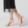 Perphy Women's Rhinestone Round Open Toe Ankle Tie Stiletto Heels Sandals - 3 of 4