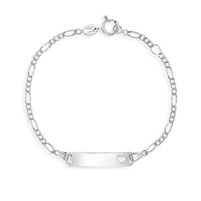 Girls' CZ Heart Charm Bracelet Sterling Silver - In Season Jewelry