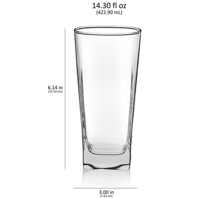 Libbey 14.3oz Clear Glass Tumbler Set of 8
