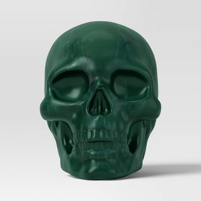 Plastic Skull Figurine - Hyde and EEK! Boutique™ Rich Dark Green