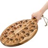 Acacia Wood Deviled Egg Platter, 24-Hole Round Tray with Handle for Easter & Holiday Gatherings - 3 of 4