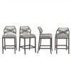 Arceso Outdoor Bar Stools, Rattan Outdoor Counter Height Bar Stools Set of 4, 26.5" H Woven Rope Patio Bar Chairs with Aluminum Legs for Kitchen - 3 of 4