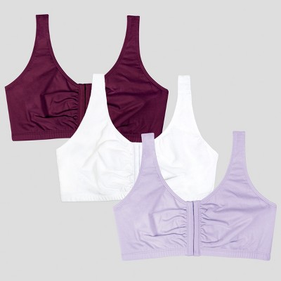 Fruit Of The Loom Women's Plus Spaghetti Strap Cotton Sports Bra 3-pack  Purple Velvet/lilac Whisper/heather Grey 44 : Target