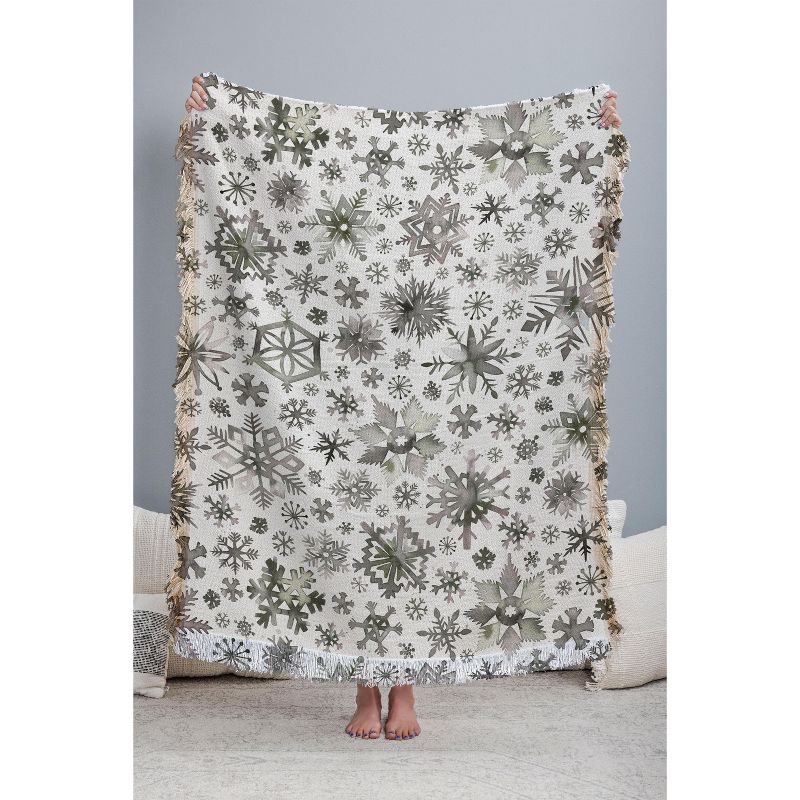 Ninola Design Winter Stars Snowflakes Gray 56"x46" Woven Throw Blanket - Deny Designs, 3 of 5